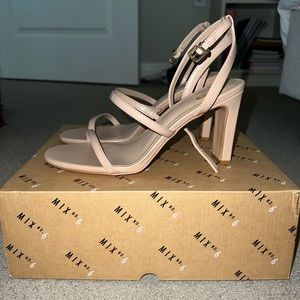 Nude Leather Strappy Heels